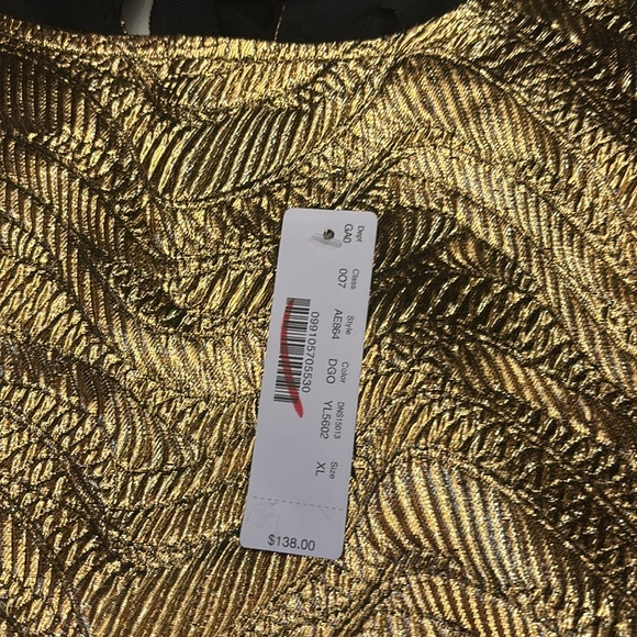 J crew collection women XL gold chiffon tank with black bow NWT - Picture 2 of 5